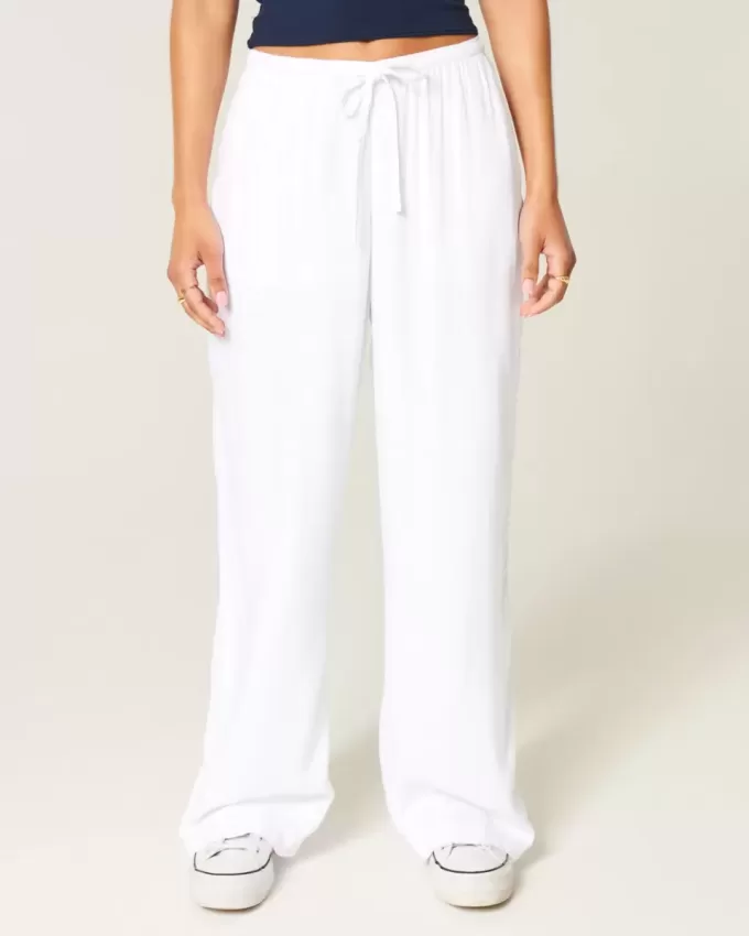 Pantaloni Slub cu tragere Pantaloni Slub cu tragere
