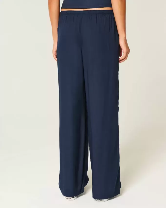 Pantaloni Slub cu tragere Pantaloni Slub cu tragere