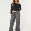 Pantaloni super baggy cu talie joasă Pantaloni super baggy cu talie joasă