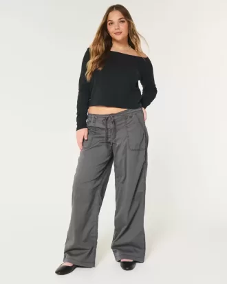 Pantaloni super baggy cu talie joasă