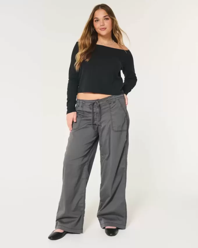 Pantaloni super baggy cu talie joasă Pantaloni super baggy cu talie joasă