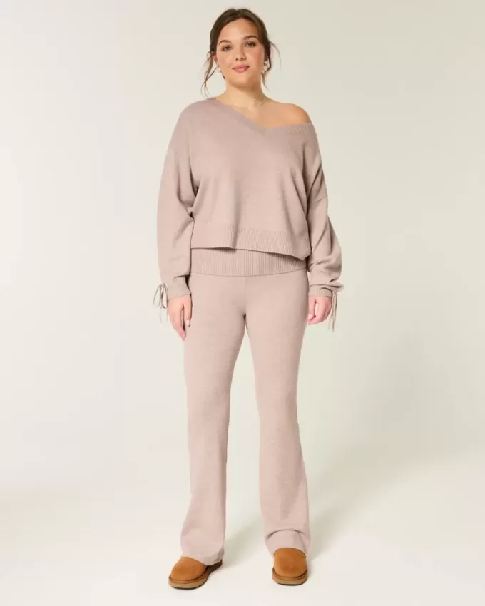 Pantaloni tip cizme cu talie pliabilă din tricot Gilly Hicks Pantaloni tip cizme cu talie pliabilă din tricot Gilly Hicks