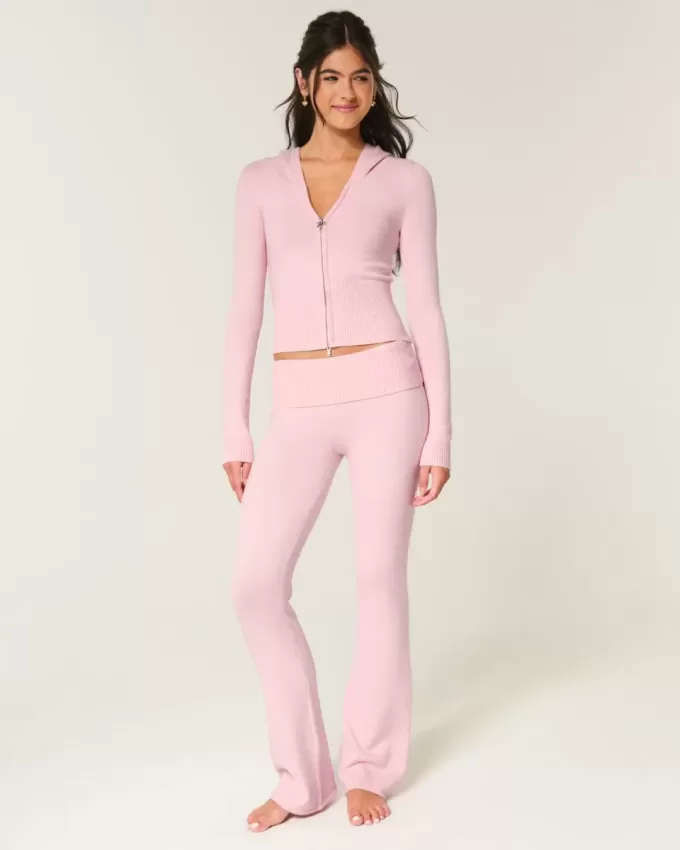 Pantaloni tip cizme cu talie pliabilă din tricot Gilly Hicks Pantaloni tip cizme cu talie pliabilă din tricot Gilly Hicks