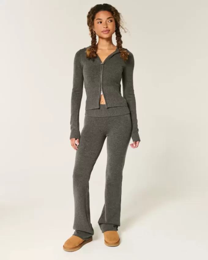 Pantaloni tip cizme cu talie pliabilă din tricot Gilly Hicks Pantaloni tip cizme cu talie pliabilă din tricot Gilly Hicks