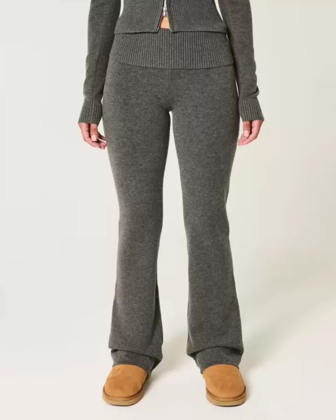 Pantaloni tip cizme cu talie pliabilă din tricot Gilly Hicks Pantaloni tip cizme cu talie pliabilă din tricot Gilly Hicks