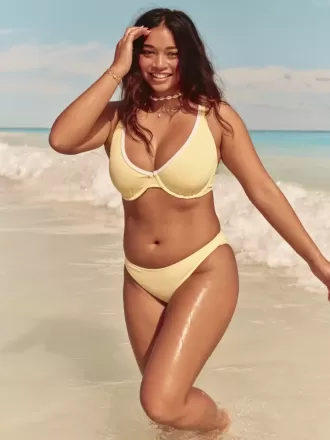 Parte de jos de bikini cu nervuri