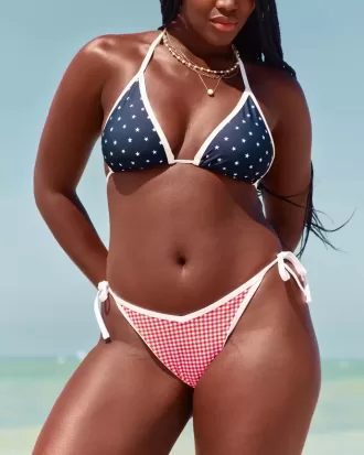 Partea de jos de bikini cheeky cu cravată laterală
