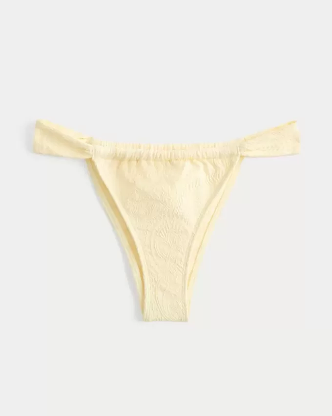 Partea de jos de bikini cu bretele late din Jacquard Partea de jos de bikini cu bretele late din Jacquard
