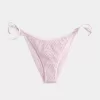 Partea de jos de bikini cu cravată laterală în stil croșetat cu paiete Partea de jos de bikini cu cravată laterală în stil croșetat cu paiete