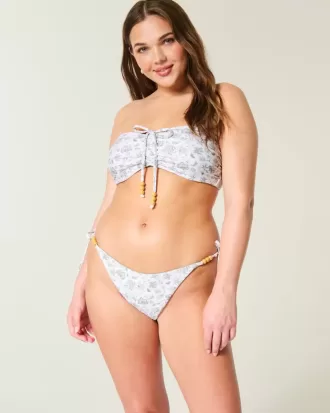 Partea de jos de bikini cu cravată laterală reversibilă