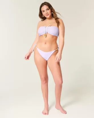 Partea de jos de bikini cu cravată laterală reversibilă
