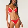 Partea de jos de bikini cu nervură, cu picioare înalte, talie în V Partea de jos de bikini cu nervură, cu picioare înalte, talie în V