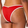Partea de jos de bikini cu nervură, cu picioare înalte, talie în V Partea de jos de bikini cu nervură, cu picioare înalte, talie în V