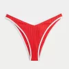Partea de jos de bikini cu nervură, cu picioare înalte, talie în V Partea de jos de bikini cu nervură, cu picioare înalte, talie în V