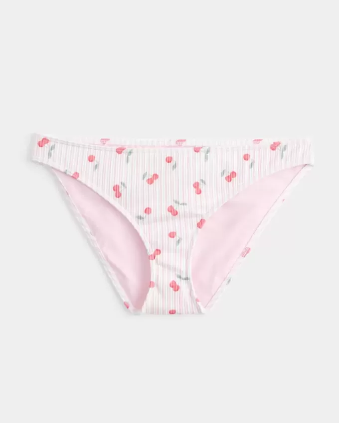 Partea de jos de bikini cu nervuri cu talie joasa Partea de jos de bikini cu nervuri cu talie joasa