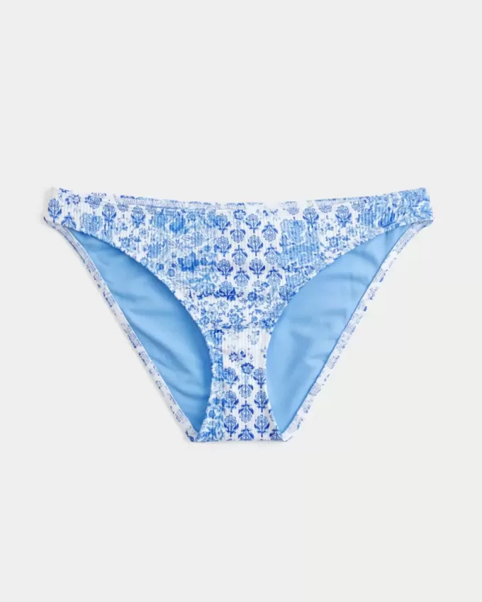 Partea de jos de bikini cu nervuri cu talie joasa Partea de jos de bikini cu nervuri cu talie joasa