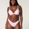 Partea de jos de bikini cu picior înalt cu nervură Partea de jos de bikini cu picior înalt cu nervură