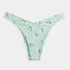 Partea de jos de bikini cu picior înalt cu nervură Partea de jos de bikini cu picior înalt cu nervură