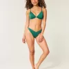 Partea de jos de bikini cu picior înalt cu nervură Partea de jos de bikini cu picior înalt cu nervură