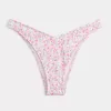Partea de jos de bikini cu picior înalt cu nervură Partea de jos de bikini cu picior înalt cu nervură