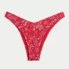 Partea de jos de bikini cu picior înalt cu nervură Partea de jos de bikini cu picior înalt cu nervură