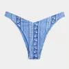 Partea de jos de bikini cu picior înalt cu nervură Partea de jos de bikini cu picior înalt cu nervură