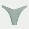 Partea de jos de bikini cu picior înalt cu nervură Partea de jos de bikini cu picior înalt cu nervură