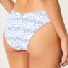 Partea de jos de bikini cu picior înalt cu smock Partea de jos de bikini cu picior înalt cu smock