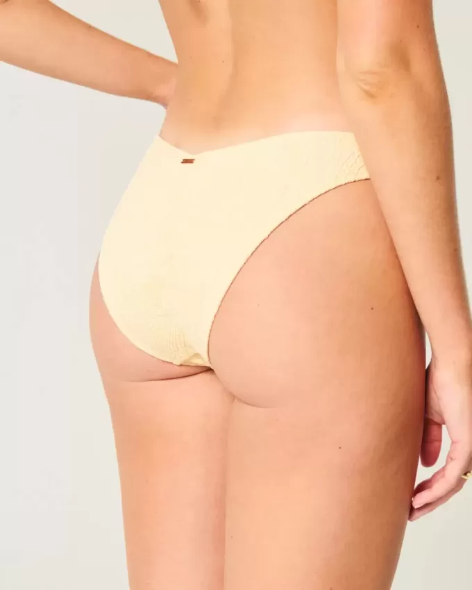 Partea de jos de bikini înfățișată din jacquard cu talie în V cu picioare înalte Partea de jos de bikini înfățișată din jacquard cu talie în V cu picioare înalte