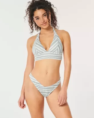 Partea de jos de bikini obraznică cu picioare înalte în stil croșetat