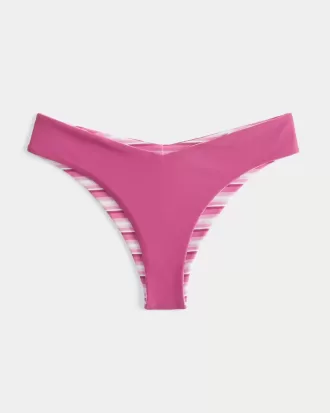 Partea de jos de bikini reversibilă cu talie în V