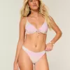 Partea de jos de bikini strălucitoare cu picioare înalte Partea de jos de bikini strălucitoare cu picioare înalte