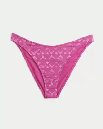 Partea de jos de bikini strălucitoare cu picioare înalte Partea de jos de bikini strălucitoare cu picioare înalte
