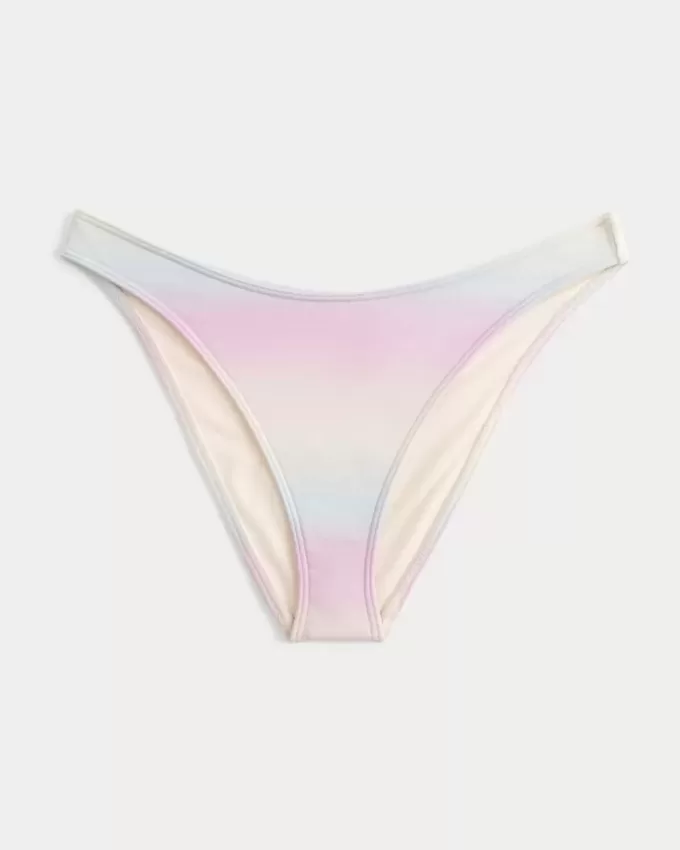 Partea de jos de bikini strălucitoare cu picioare înalte Partea de jos de bikini strălucitoare cu picioare înalte