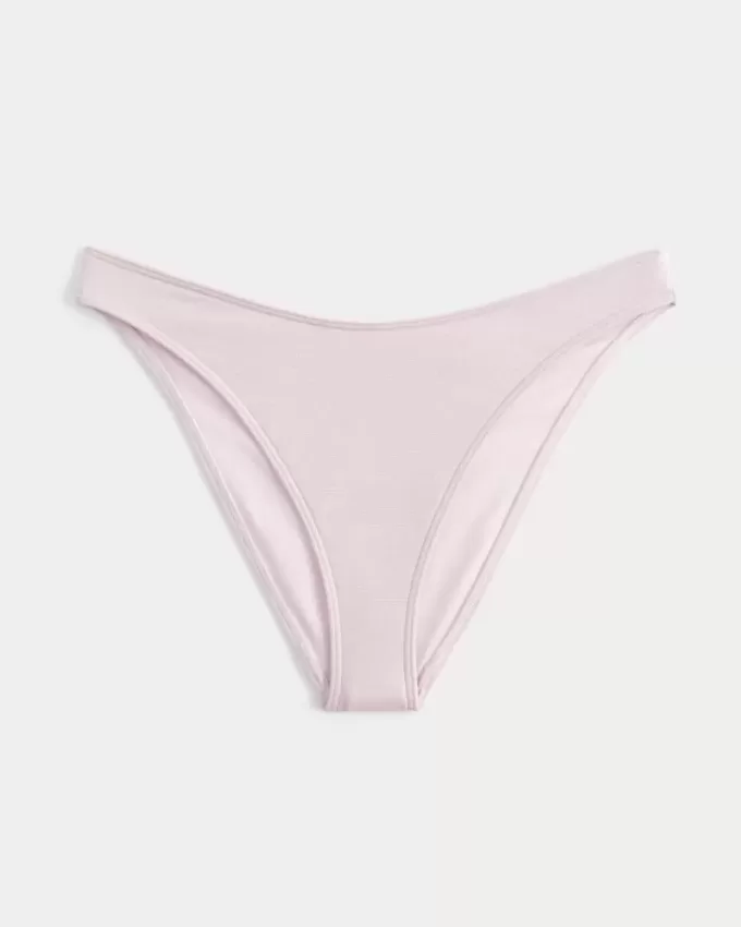 Partea de jos de bikini strălucitoare cu picioare înalte Partea de jos de bikini strălucitoare cu picioare înalte