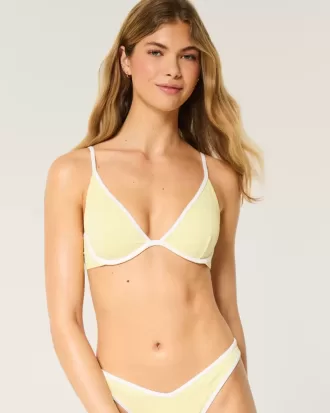 Partea de sus de bikini cu sârmă și adâncime