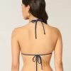 Partea de sus de bikini triunghi cu tricot în stil croșetat Partea de sus de bikini triunghi cu tricot în stil croșetat