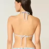 Partea de sus de bikini triunghi cu tricot în stil croșetat Partea de sus de bikini triunghi cu tricot în stil croșetat