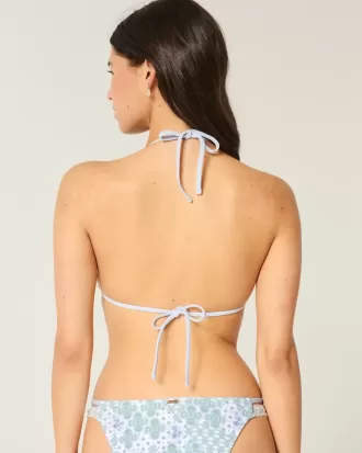 Partea de sus de bikini triunghi cu tricot în stil croșetat