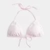 Partea de sus de bikini triunghi cu tricot în stil croșetat Partea de sus de bikini triunghi cu tricot în stil croșetat