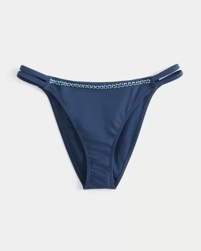 Partea inferioară de bikini cu bretele duble cu mărgele Partea inferioară de bikini cu bretele duble cu mărgele