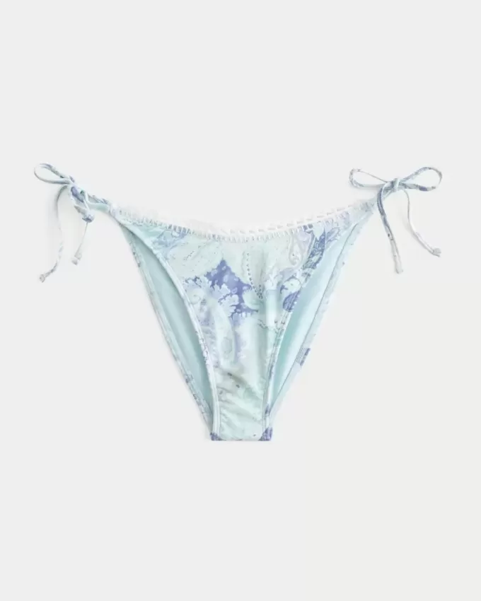 Partea inferioară de bikini cu cravată laterală în stil croșetat Partea inferioară de bikini cu cravată laterală în stil croșetat