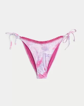 Partea inferioară de bikini cu cravată laterală în stil croșetat Partea inferioară de bikini cu cravată laterală în stil croșetat