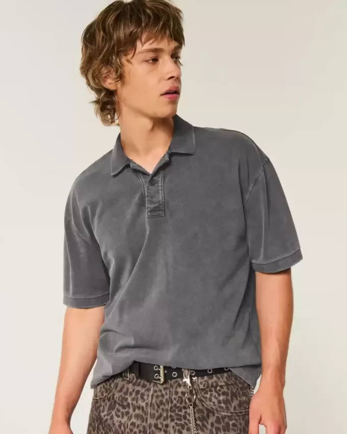 Polo Boxy Crop Washed