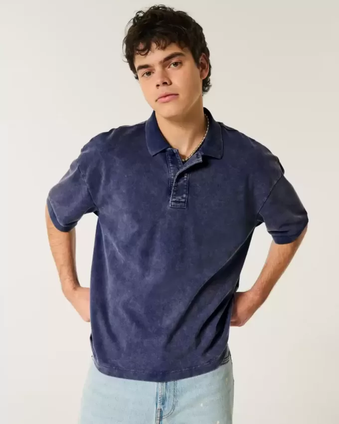 Polo Boxy Crop Washed