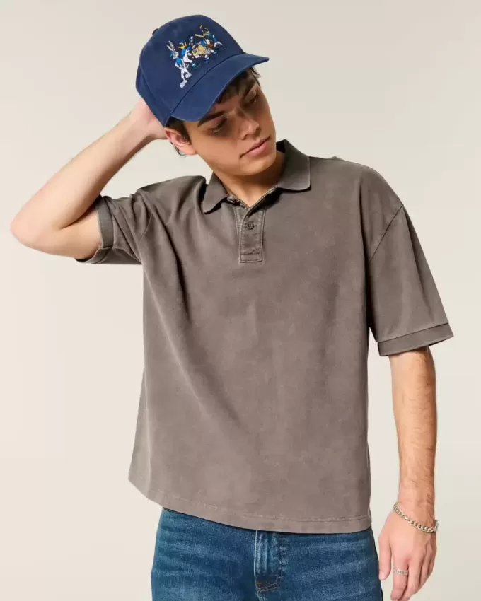 Polo Boxy Crop Washed
