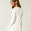 Pulover Babydoll cu mânecă lungă și gât pătrat Pulover Babydoll cu mânecă lungă și gât pătrat