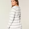 Pulover Babydoll cu mânecă lungă și gât pătrat Pulover Babydoll cu mânecă lungă și gât pătrat