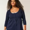 Pulover Babydoll din tricot cablu Pulover Babydoll din tricot cablu