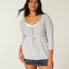 Pulover Babydoll din tricot cablu Pulover Babydoll din tricot cablu